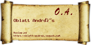 Oblatt András névjegykártya